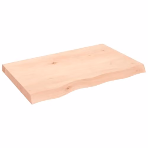 vidaXL Wall Mounted Oak Wood Shelf, Brown, W: 80 cm, D: 50 cm, H: 2-6 cm – 1