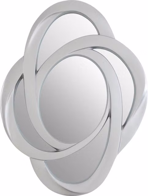 Orsina Opus Abstract Oval Design Wall Mirror in Black and Silver