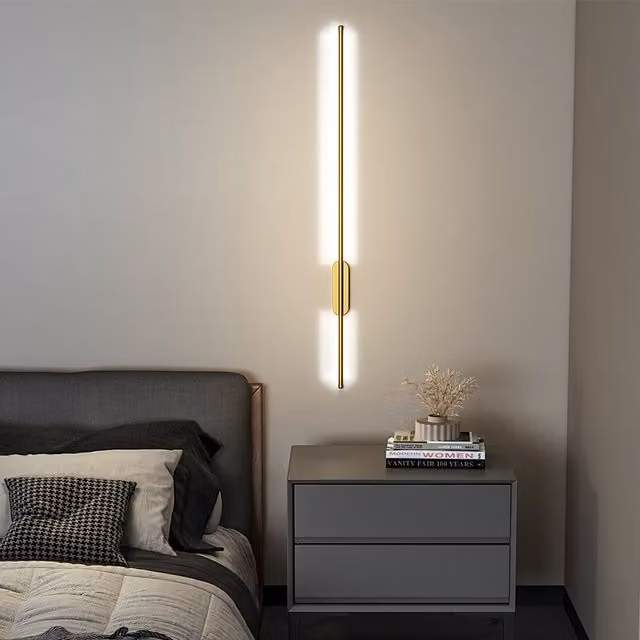 Livingandhome Gold and White LED Strip Wall Bar Light, 100 cm
