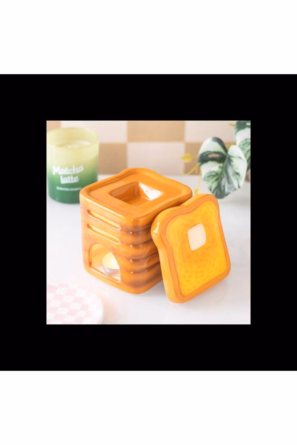 KDMD Toast Stack Ceramic Wax and Oil Warmer Tealight Burner in Orange – 2