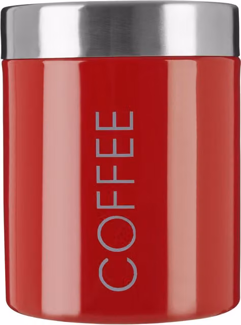 Orsina Red Enamel and Stainless Steel Airtight Coffee Canister
