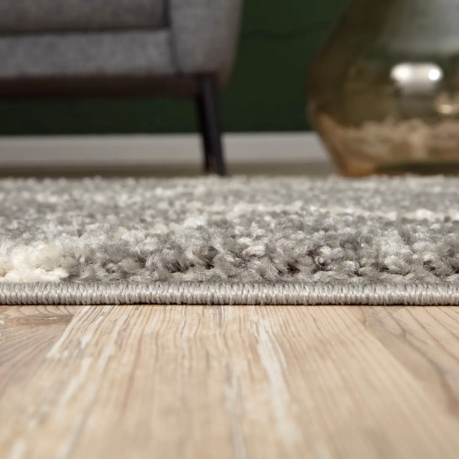 THE RUGS Moroccan Soft High Pile Shaggy Lattice Rug, Grey, W: 80 cm, L: 300 cm – 3