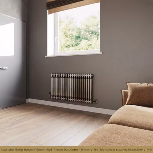 UK Radiators Alpha Raw Metal 3 Column Horizontal Traditional Cast-Iron Style Radiator in Silver, W: 999 mm, H: 600 mm – 3