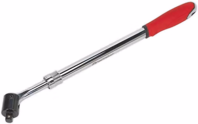 Loops Extendable Breaker Pull Bar with 1/2 inch Square Drive Knuckle and Soft Grip, Silver and Multicolour Steel