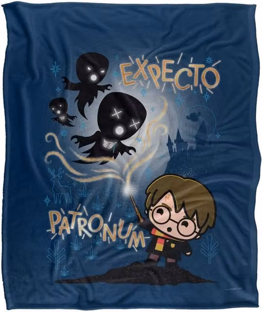 LOGOVISION Harry Potter Expecto Patronum Chibi Potter White Fleece Throw Blanket W/D/H: 152 x 127 cm – 5