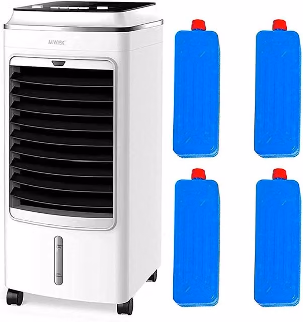 Mylek Portable Air Cooler with Ice Packs, White, 4L