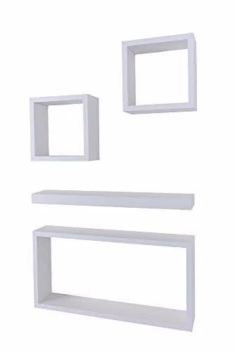 Core Products Hudson 4-Piece Wall Shelf Set in Matt White