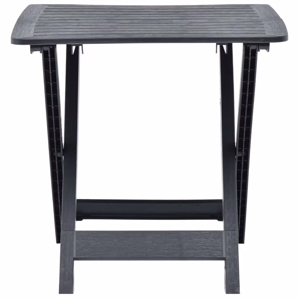 Berkfield Home Folding Garden Table in Anthracite Black Plastic, W/D/H: 79 x 72 x 70 cm – 3