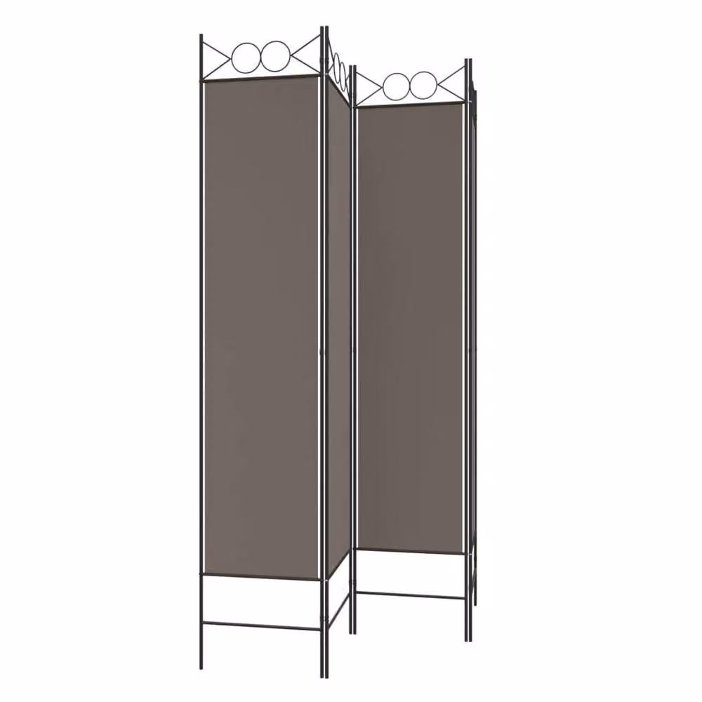 Berkfield Home 4-Panel Fabric Room Divider in Anthracite and Black, W: 160 cm, H: 220 cm – 2