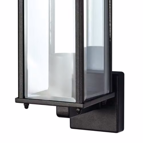 CGC Lighting Black Outdoor Wall Lantern with Transparent Bevelled Glass, IP44 Waterproof, Up Light Direction – 5