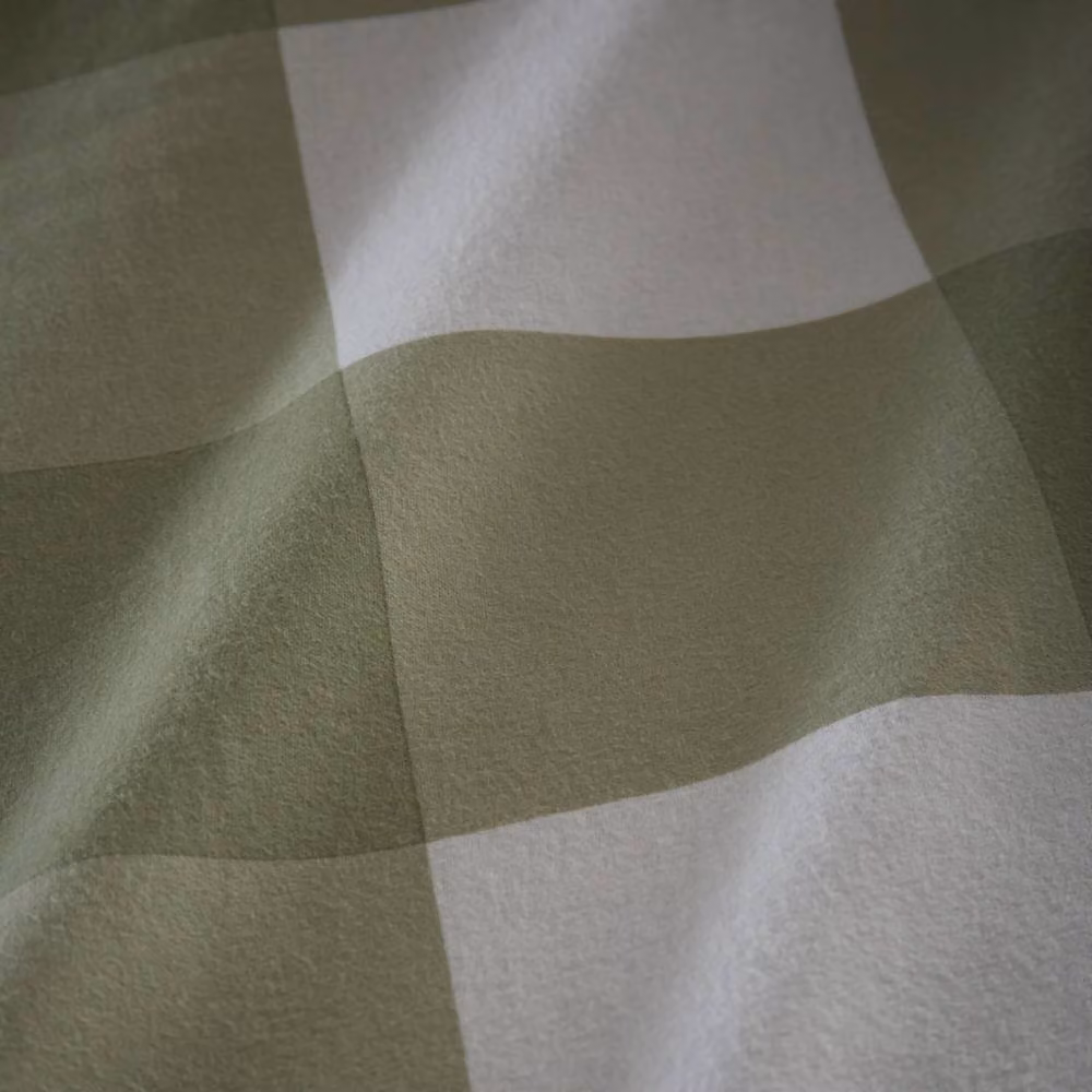 Portfolio Home Glenmore Check Reversible Brushed Cotton Flannelette Duvet Cover and Pillowcase Set in Green, W/D/H: 180 x 200 cm and 50 x 75 cm – 2