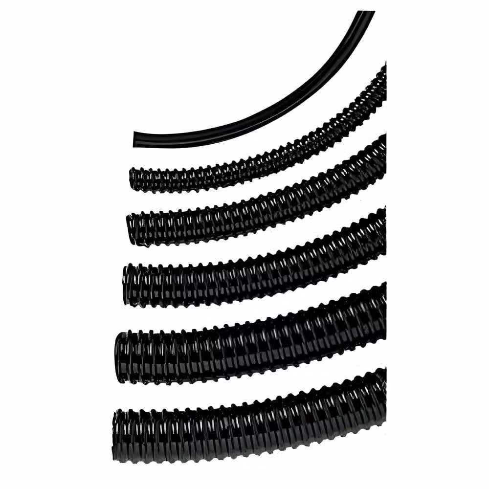 Primrose Ribbed Tubing Hose for Water Features and Fountains, Black, Length: 1 m – 2