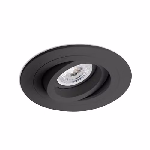 Netlighting Rad Black Adjustable Round Recessed Downlight GU10
