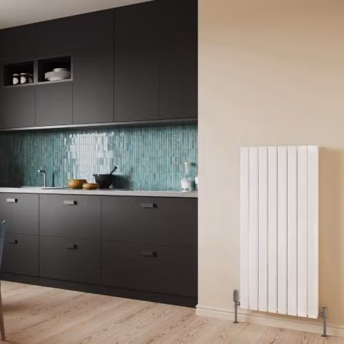 UK Radiators Typhoon White Flat Tube Vertical Designer Radiator H 120 cm x W 54.4 cm – 2