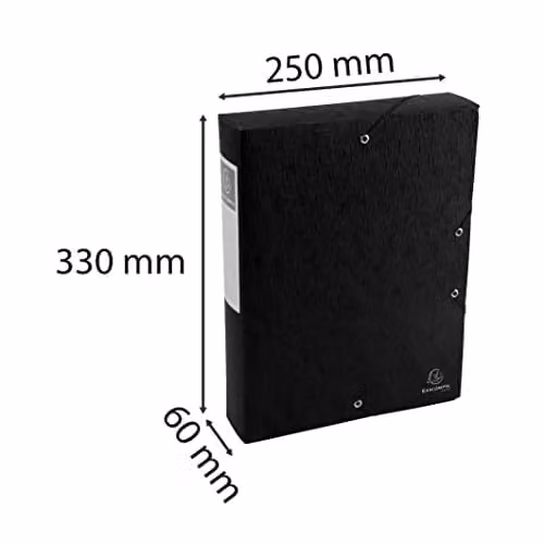 Exacompta Scotten Black A4 Document Box with 6cm Spine for Archive Storage – 3