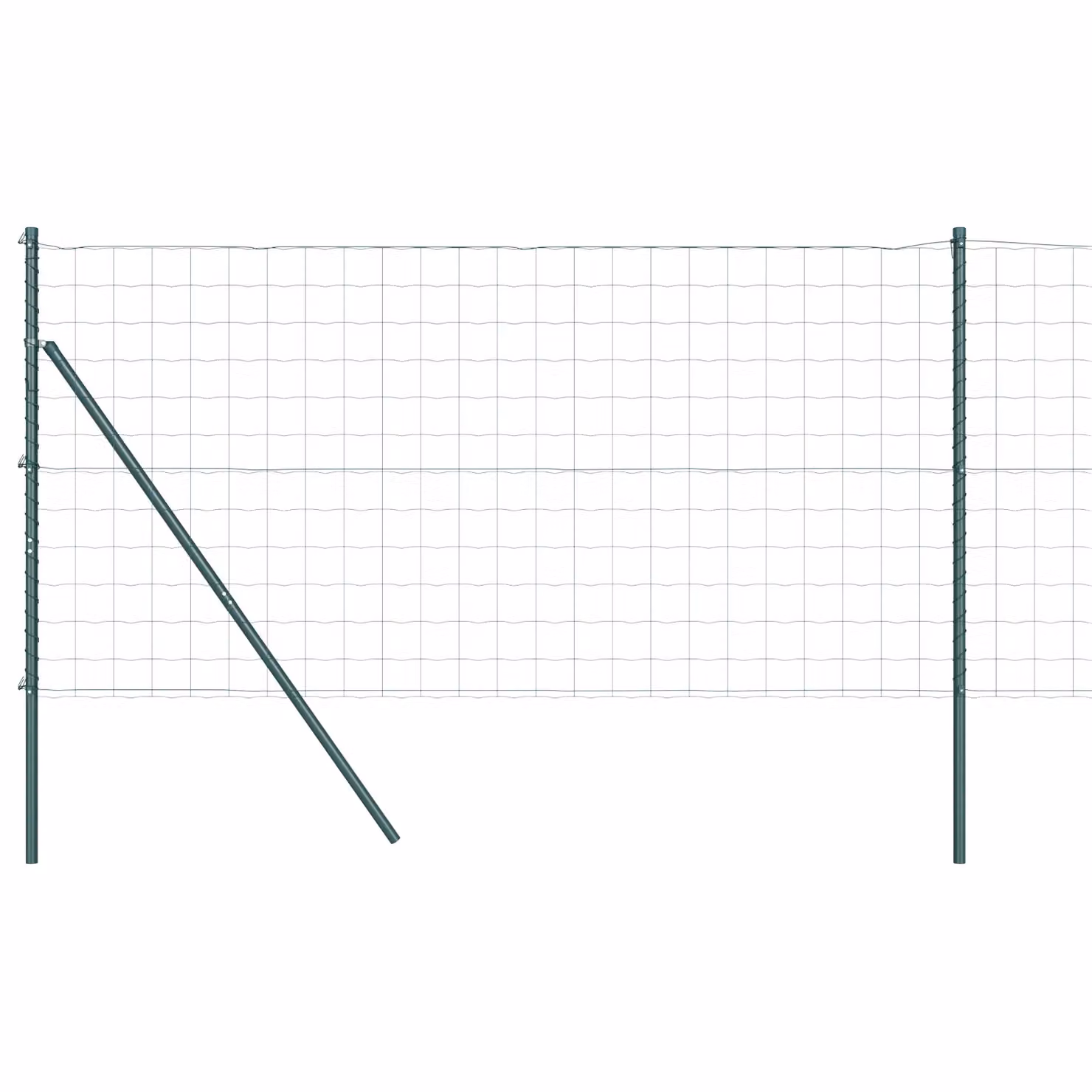 Berkfield Home Euro Fence with 7 Posts, Galvanised Steel, Green and Silver, W: 10 m, H: 1.4 m – 2