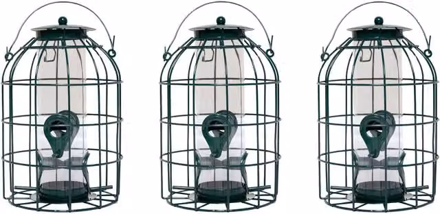 Samuel ALEXANDER Pack of 3 Metal Wild Bird Seed Feeder Cages with Squirrel Proof Guard – 1