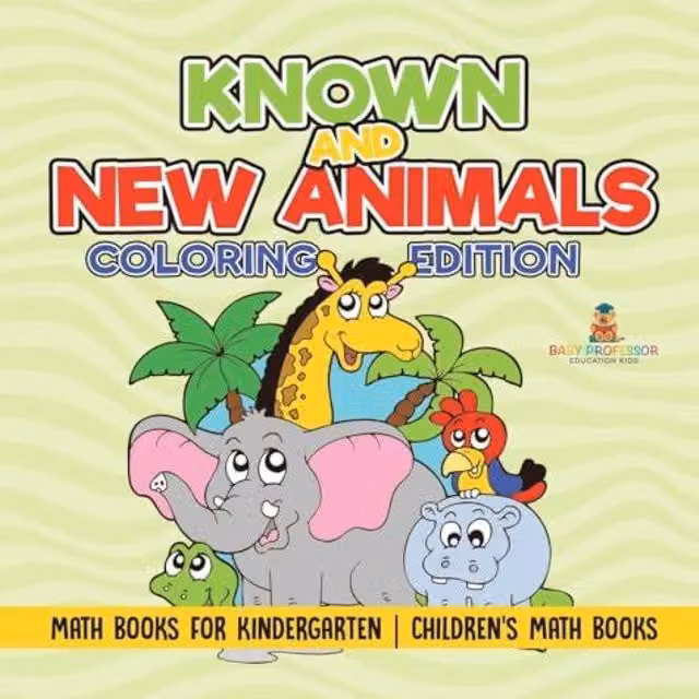 Baby Professor Known and New Animals Colouring Edition Math Books in White and Multicolour