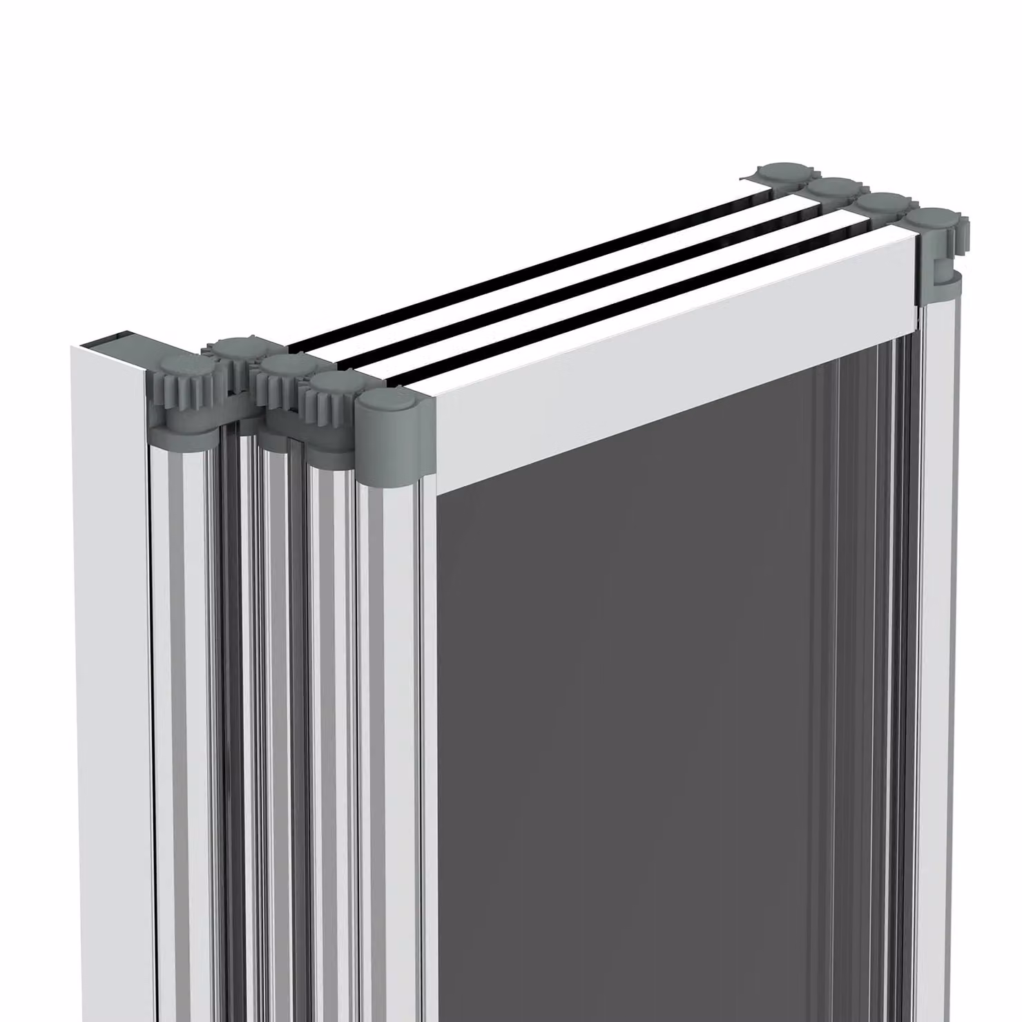 Living and Home 4-Fold Grey Glass Shower Screen, W/H: 140.0 x 79.5 cm – 3