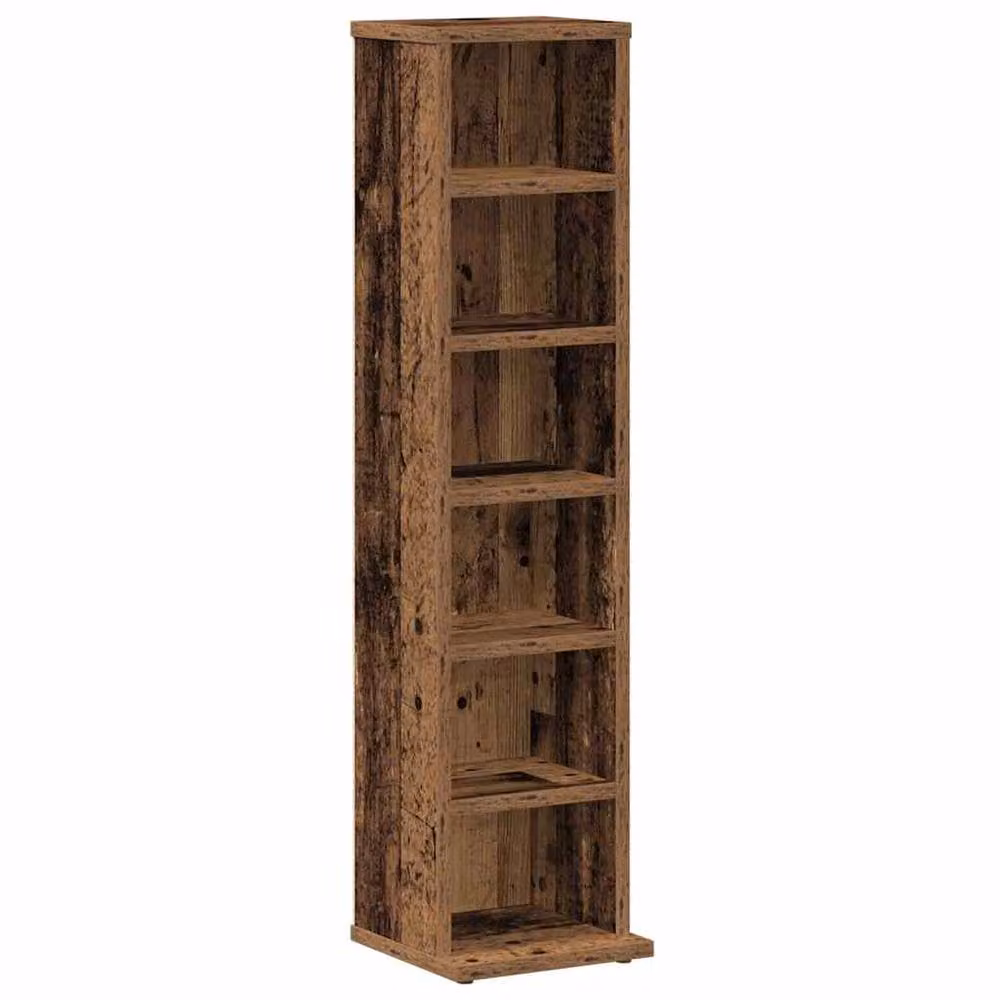Berkfield Home Brown Rustic CD Cabinet in Engineered Wood, W/D/H: 21 x 20 x 88 cm – 2