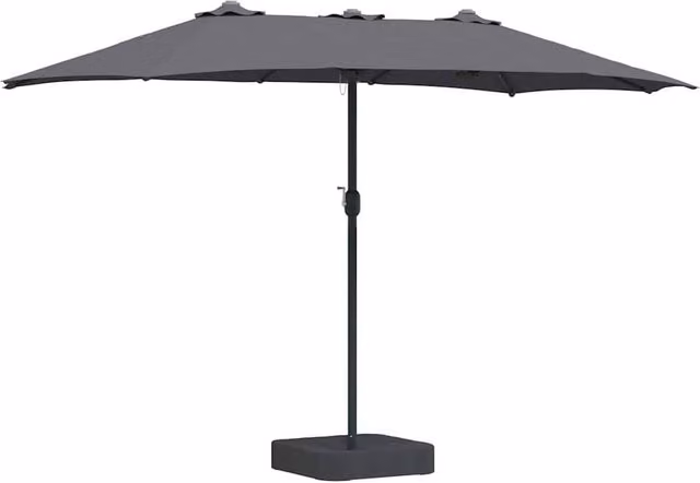 Berkfield Home Folding Garden Parasol in Anthracite Grey, W/D/H: 385 x 209 x 244 cm – 1