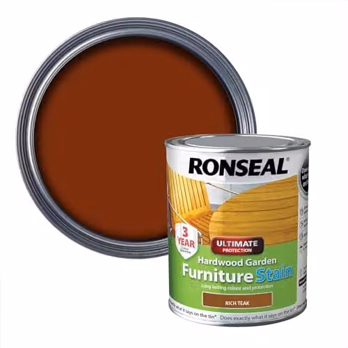 Ronseal Ultimate Protection Hardwood Garden Furniture Stain in Rich Teak, 0.75 l