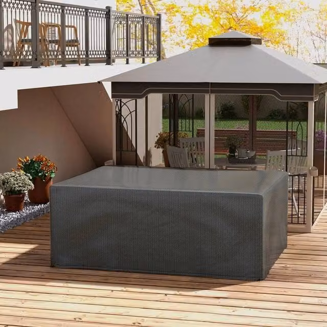 EONLION Dark Grey Patio Set Garden Furniture Cover, W: 235 cm, D: 90 cm, H: 90 cm
