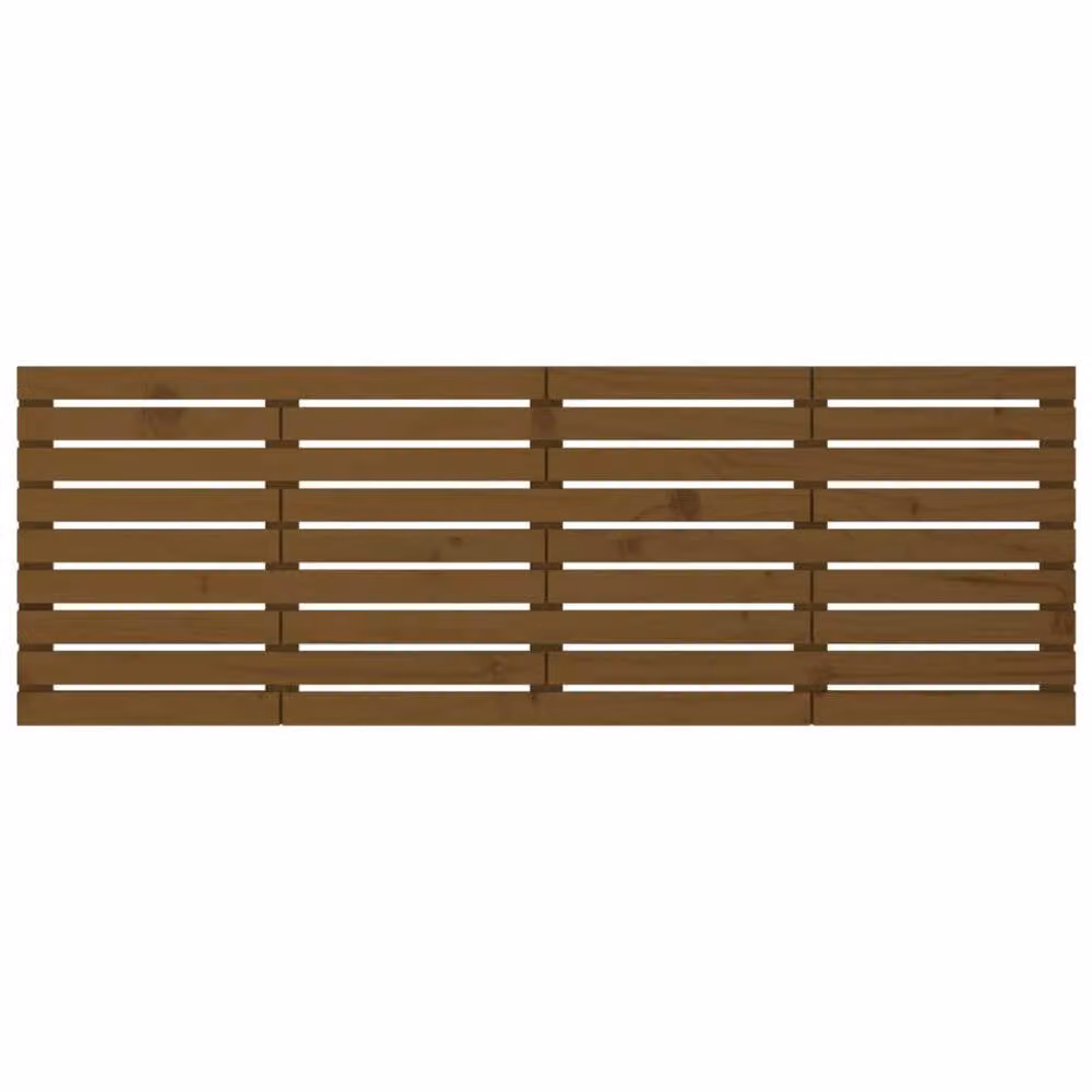 Berkfield Home Rustic Solid Wood Pine Wall Headboard in Honey Brown, W: 206 cm, D: 3 cm, H: 63 cm – 2