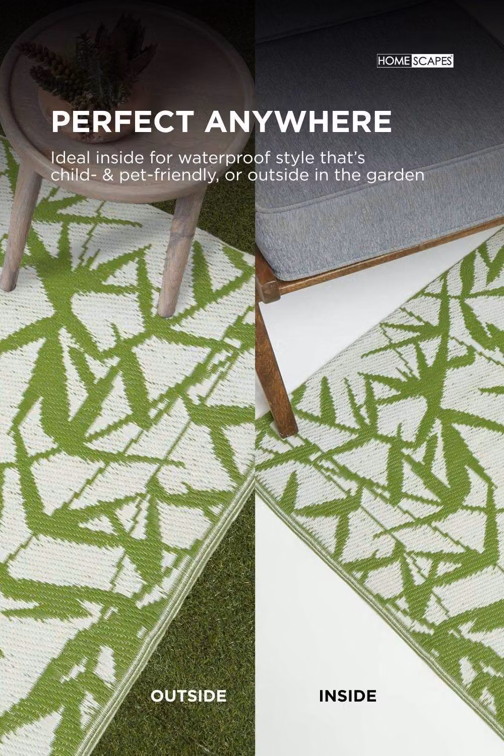 Homescapes Zena Tropical Luxury Outdoor Rug, Green and White, W/D/H: 120 x 180 cm – 4