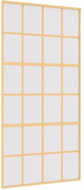 Berkfield Home Gold Sliding Door with Frosted ESG Glass and Aluminium, W: 102.5 cm, H: 205 cm