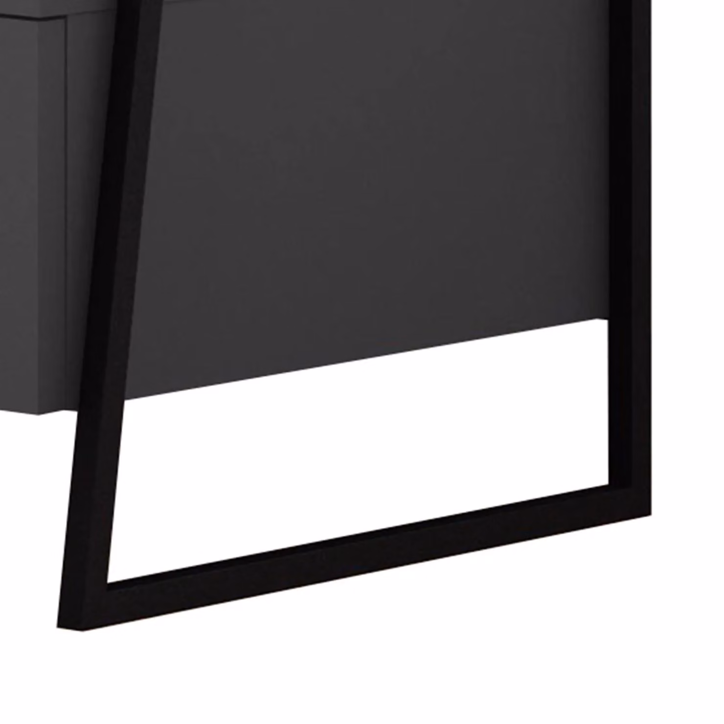 FWStyle Modern Dark Grey and Black Metal 1 Drawer Bedside Table Nightstand – 3