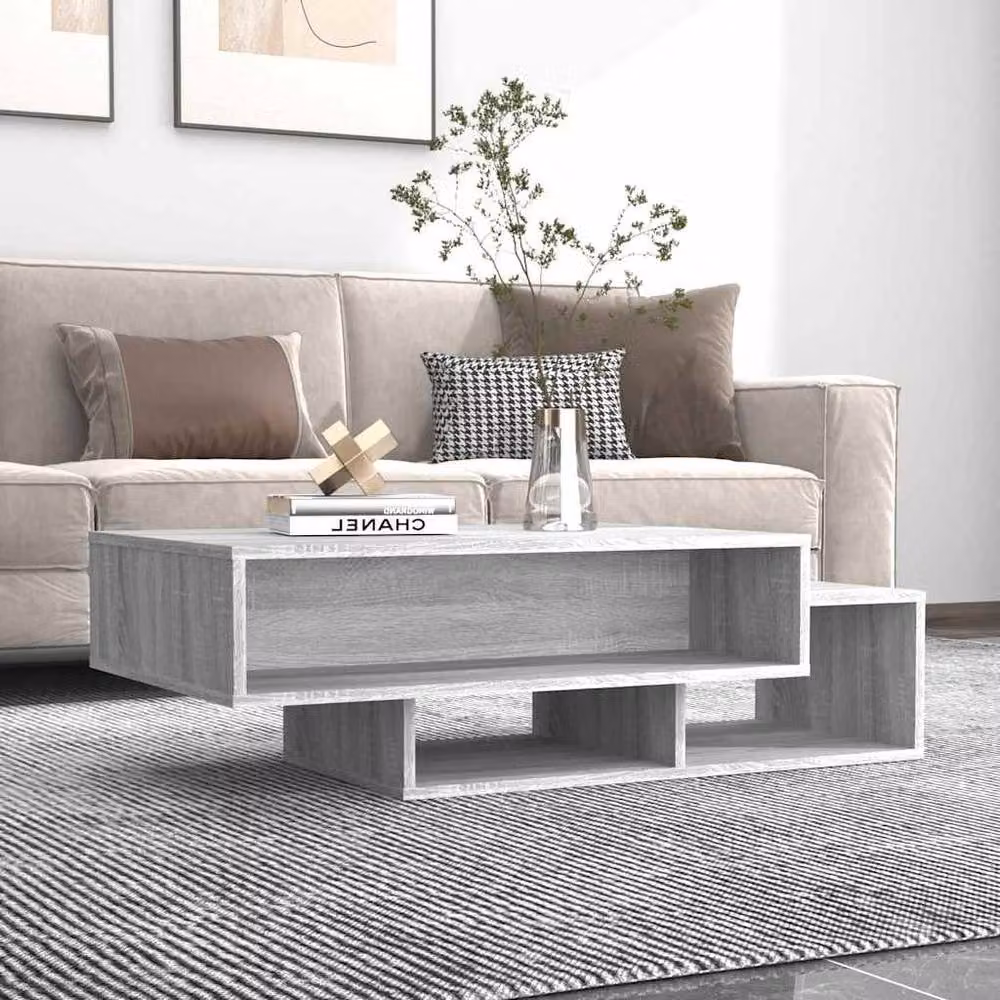 Berkfield Home Decorative Coffee Table in Grey Sonoma, W/D/H: 105 x 55 x 32 cm – 2