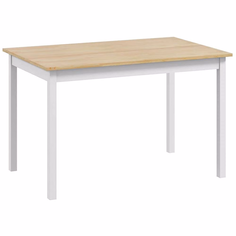 Wyld Haus Sasoroma 4 Seater Farmhouse Dining Table in Natural White, W/D/H: 120 x 75 x 75 cm – 2