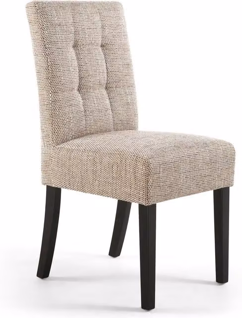 Shankar Moseley Waffle Tweed Dining Chair in Oatmeal with Black and Beige Legs