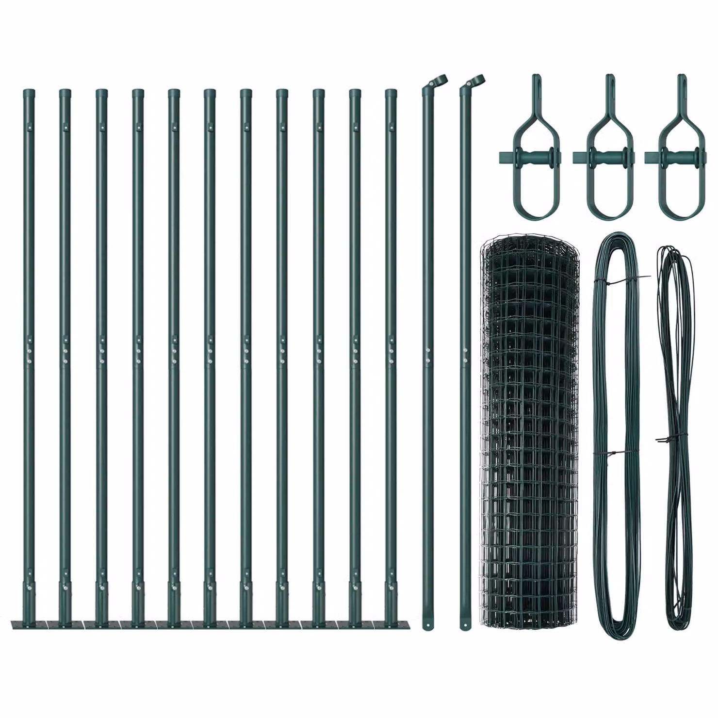 Berkfield Home Euro Fence with 13 Flanged Posts, Galvanised Steel, Silver, 0.8 x 25 m – 2