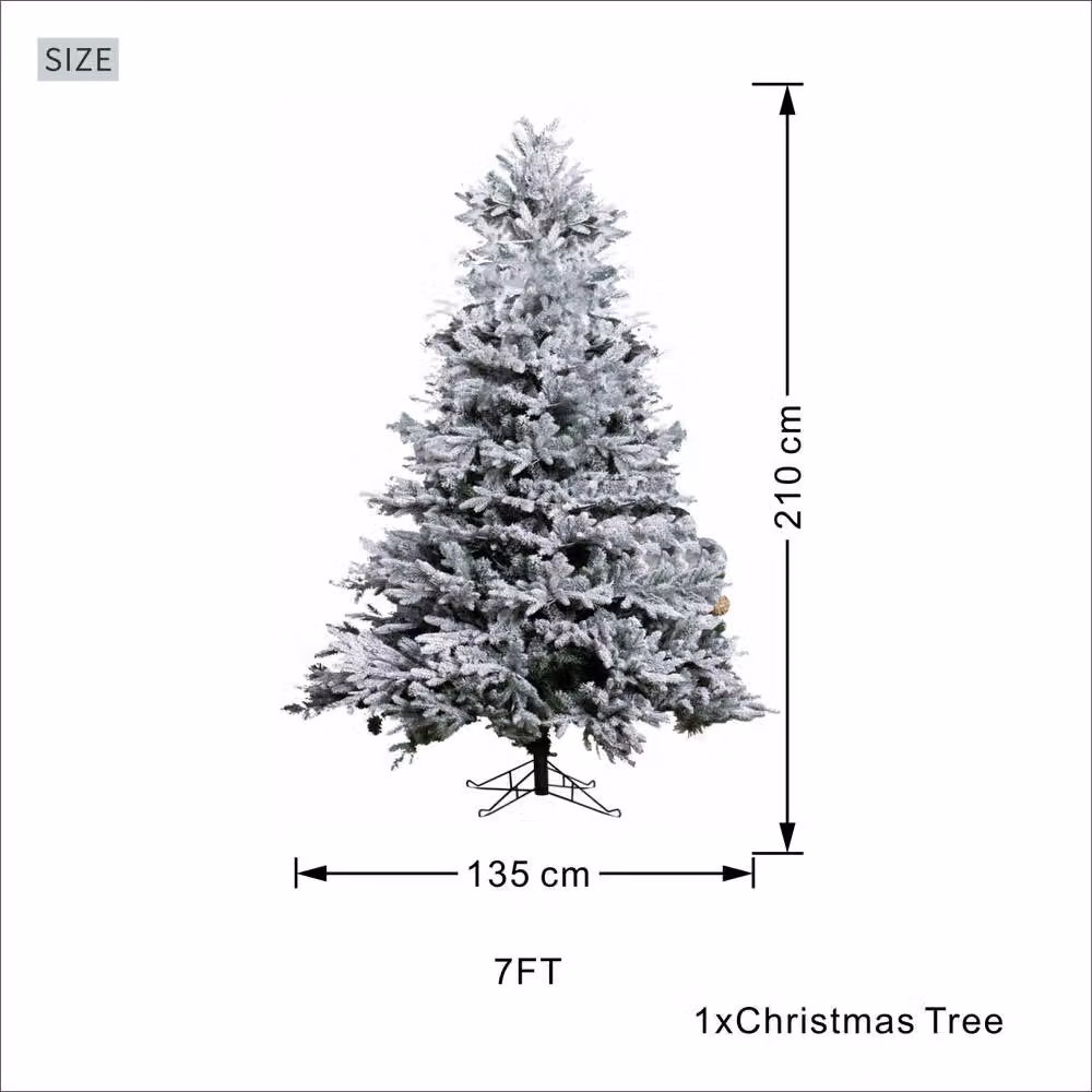 Direct Wicker 7ft Noble Fir Snow Covered Christmas Tree in White with 1,074 Branch Tips – 2