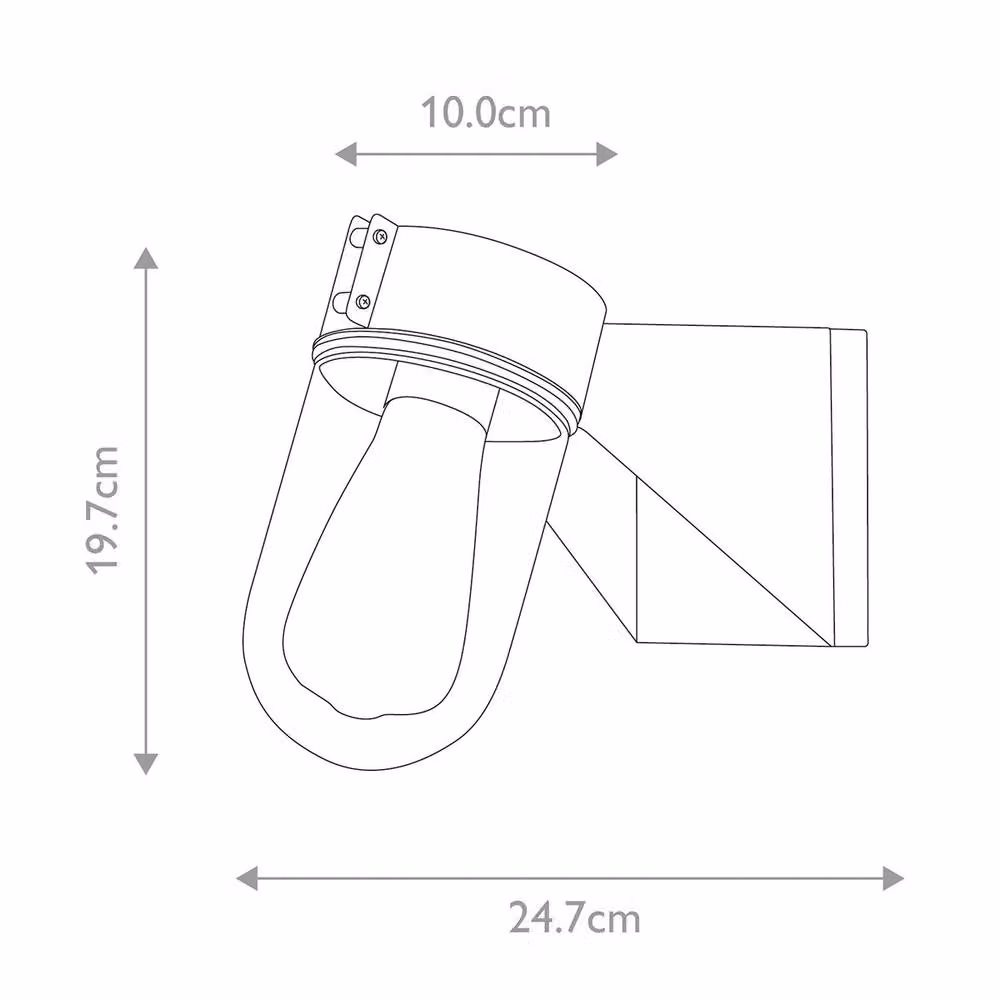 Netlighting Portofino Modern Outdoor Wall Lamp in Grey with Transparent Glass, IP44 Rated – 4