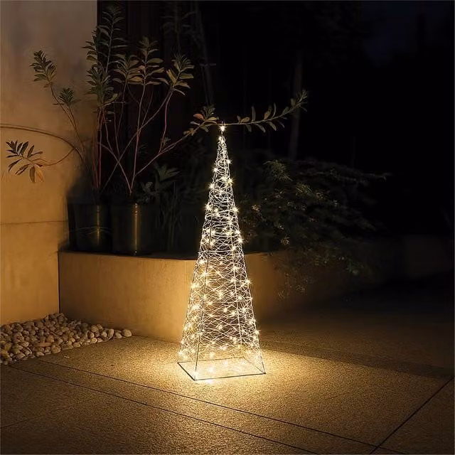 Xmas Haus Black Tower Tree with 200 Warm White MicroLEDs, W/D/H: 18 x 18 x 66 cm – 1