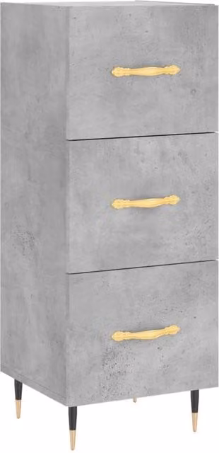 Berkfield Home Modern Sideboard in Concrete Grey, W/D/H: 34.5 x 34.0 x 90.0 cm