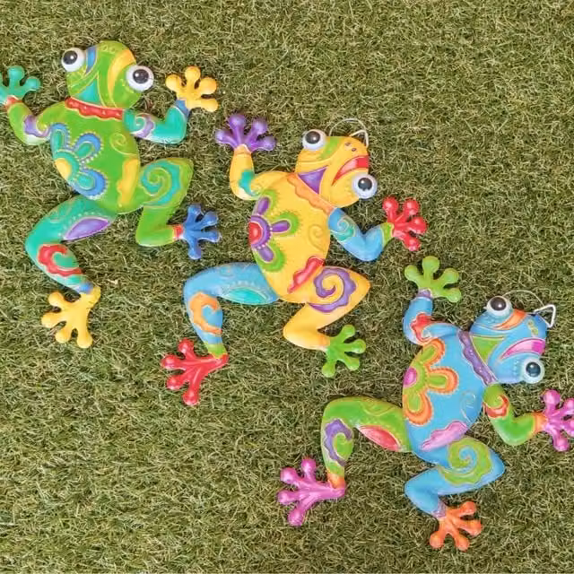 Set of 3 Multicolour Metal Animal Hanging Wall Plaques