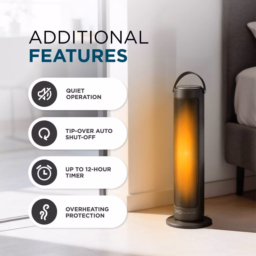 DMD Collective 20 inch Ceramic Fan Heater with Remote Control in Black – 5