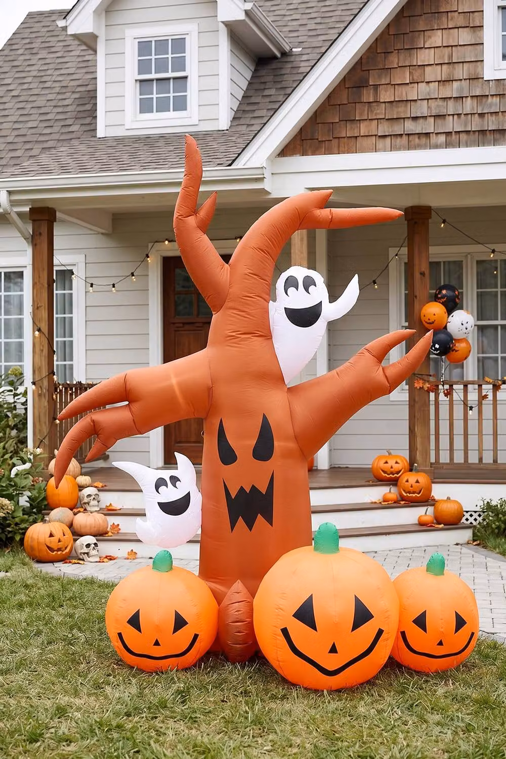 Living and Home 7 FT Halloween Inflatable Dead Tree in Orange – 2