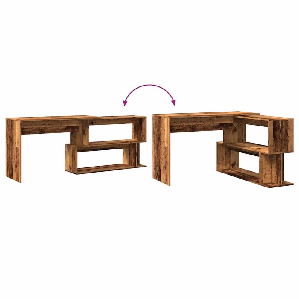 Berkfield Home Modern Corner Desk in Brown, W/D/H: 200.5 x 50 x 76 cm – 6