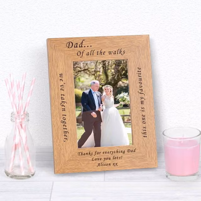 Uniqueful Personalised Men's Wood Picture Frame, Brown, W/H: 10 x 15 cm