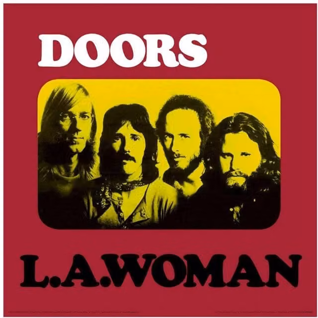 The Doors LA Woman Album Cover Paper Poster Print in Red