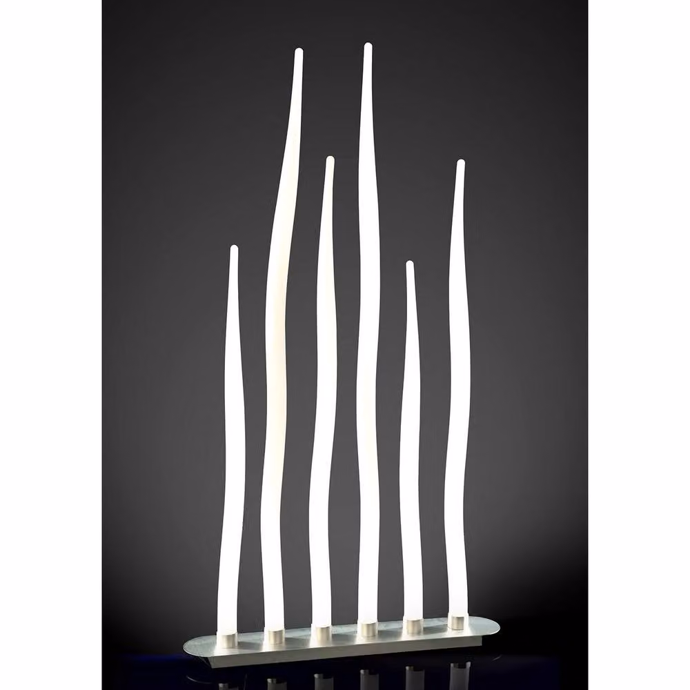 Netlighting Estalacta 6-Light GU10 Bar Floor Lamp in Silver and White, IP44 Rated for Indoor and Outdoor Use – 2