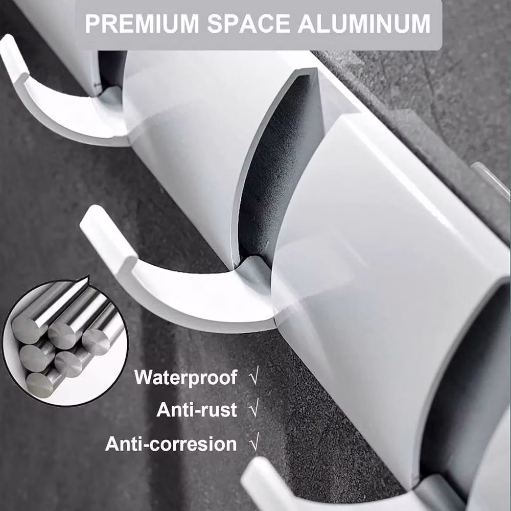 Kelvenix Wall Mounted Metal Coat Hooks and Drying Rack in Matt Silver – 3