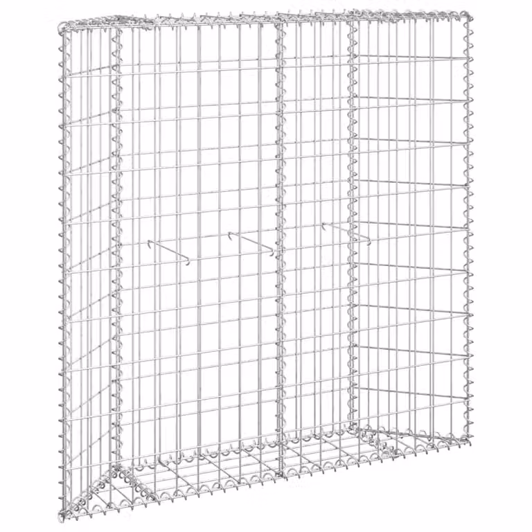 Berkfield Home Trapezium Gabion Raised Bed in Silver Galvanised Steel, W/D/H: 100 x 20 x 100 cm