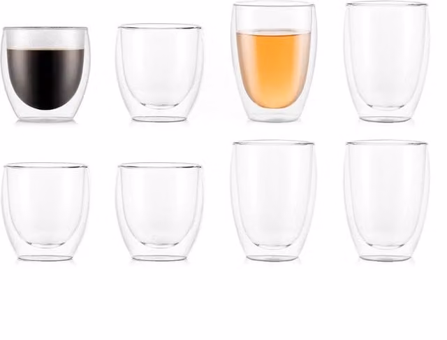 Bodum Pavina Set of 8 Transparent Glass Tumblers