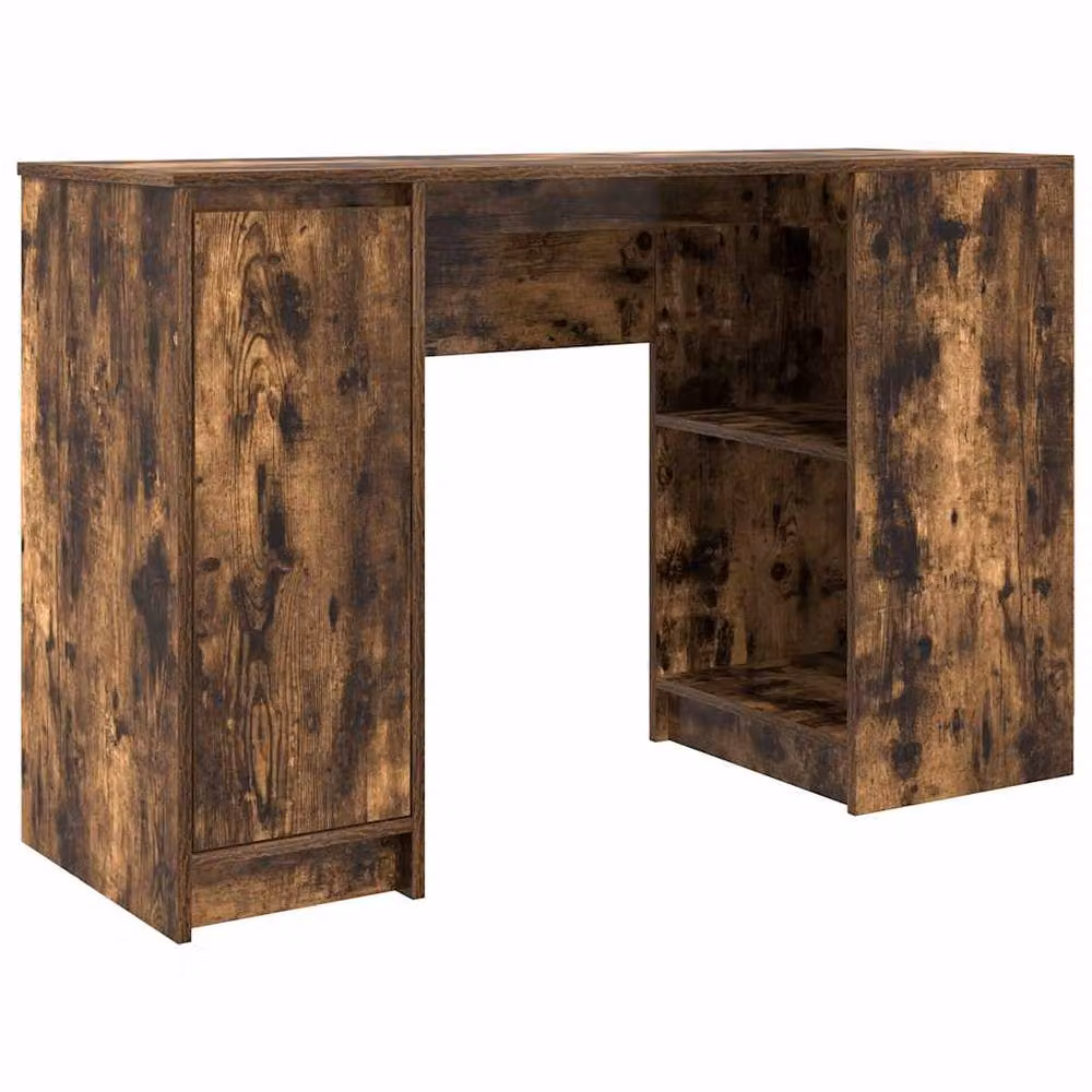 Berkfield Home Smoked Oak Writing Desk in Brown, W/D/H: 120 x 42 x 76 cm – 2